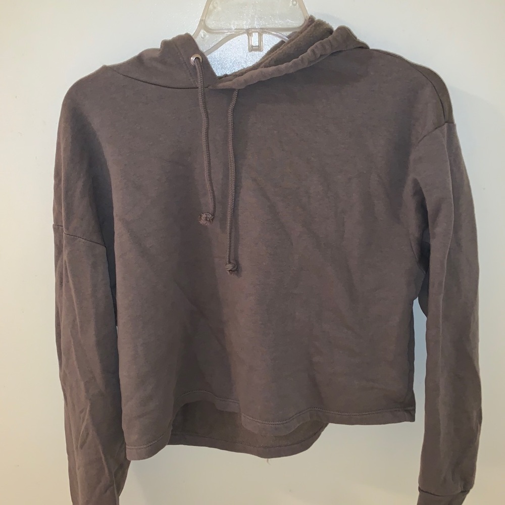 cropped hoodie khaki green